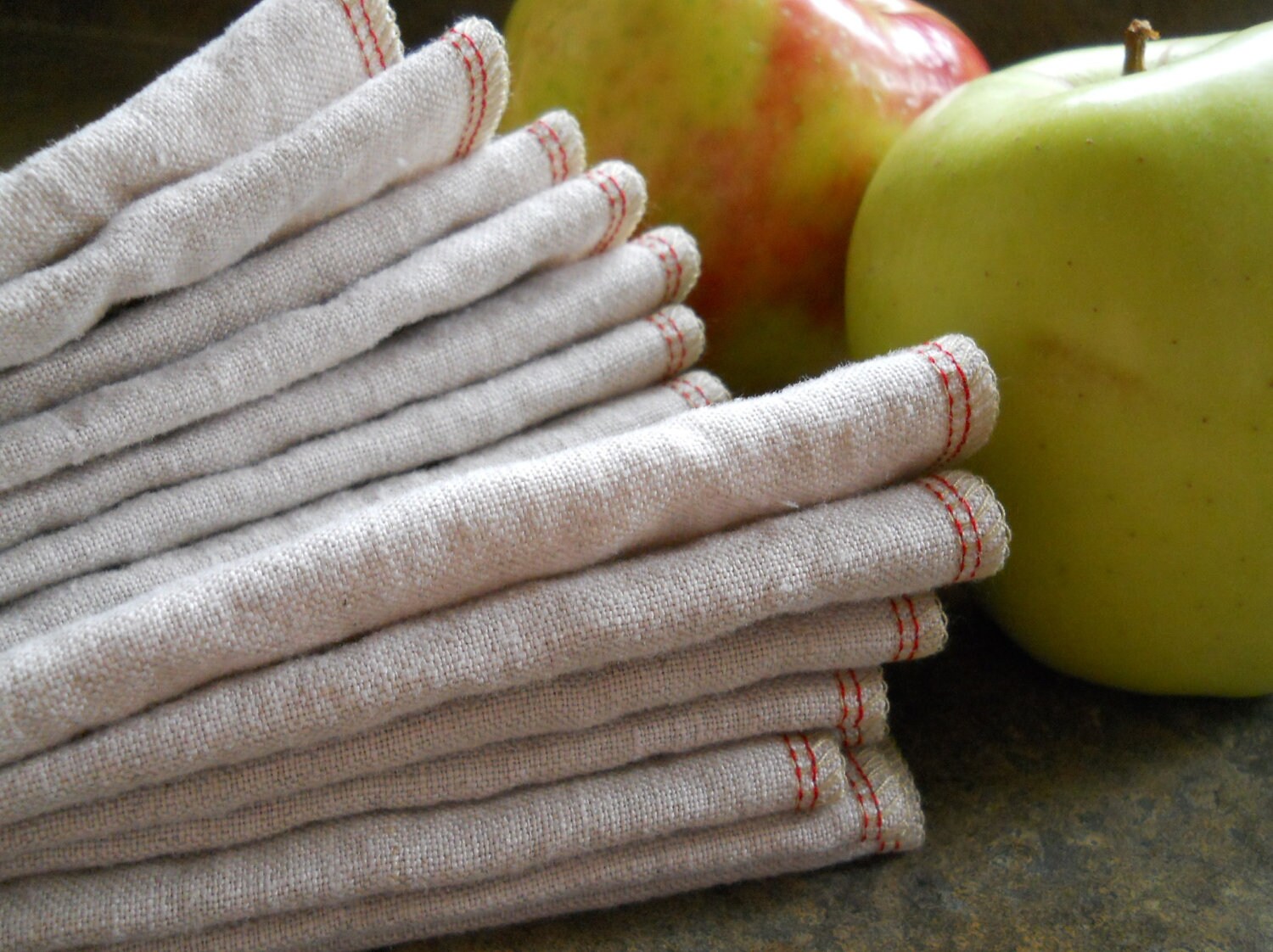 Custom Linen Napkins // Natural EcoFriendly Rustic Cloth Etsy