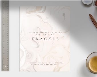 Intermittent Fasting Tracker | Low-Carb Weight Loss Journal | Printable Digital PDF | 30-Day Planner for Women