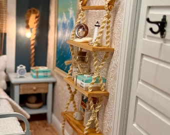 Dollhouse Macrame Wall Hanging Shelf Decor 1:12 Scale