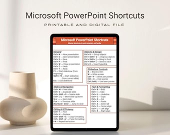 PowerPoint Shortcuts Cheat Sheet: Printable Keyboard Guide (Digital Download)