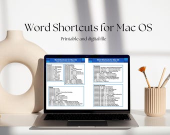 Word Shortcuts for Mac OS | Printable Cheat Sheet | Keyboard Reference Guide | Instant Digital Download (PDF)