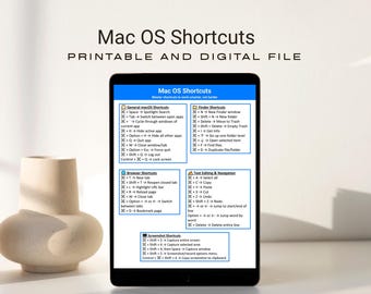 Mac OS Shortcuts Cheat Sheet | Apple Keyboard Hotkeys Reference | Printable PDF Download