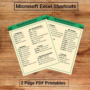 Excel Shortcuts Cheat Sheet | Printable Excel Keyboard Reference | Digital PDF for Windows | Office Productivity Chart | Excel Guide