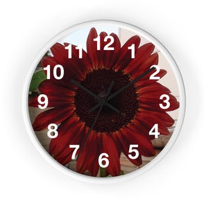 Sunflower Floral Wall Clock: Nature Home Decor Timepiece