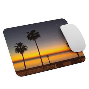 Tropical Sunrise Mouse Pad: Coastal Office Desk Accessory