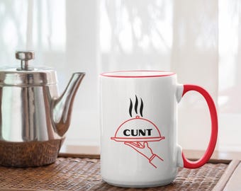 Tasse de service Cunt, déclaration d'autorité, tasse graphique audacieuse