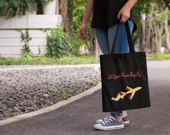 Retro Flugzeug Regenbogen Tragetasche: Queer Pride Umhängetasche aus Canvas