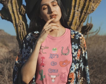 Let's Go Girls Western Tee: Comfort Colors Graphic T-Shirt