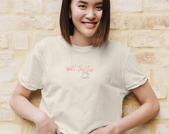 Spill the Tea Boxy T-Shirt, Teacup Graphic