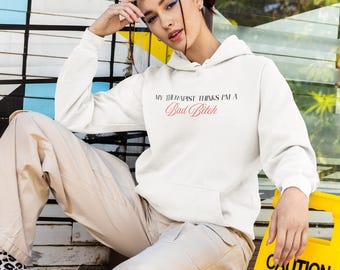 Sudadera con capucha de terapeuta divertida: "Mala zorra" con mensaje sarcástico sobre salud mental