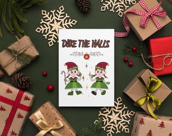 Elfas coquetas - Tarjeta navideña lésbica sáfica