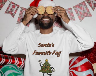 Sudadera navideña con el personaje del árbol de Navidad favorito de Santa