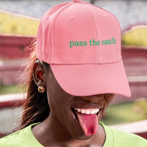 Pass the Ranch Embroidered Dad Hat: Funny Sauce Lover Cap