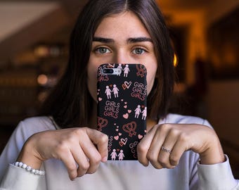 WLW Black Phone Case, Lesbian Pride, iPhone 13-16