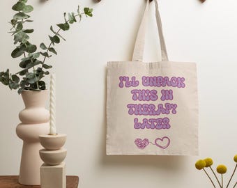 Funny Therapy Tote Bag | Mental Health Humor Gift