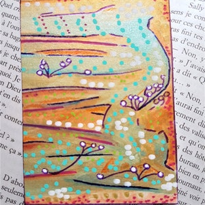Abstracte aceo kaart voor kunstliefhebbers en verzamelaars, Verbinding is alles, gratis verzending betaalbare kunst