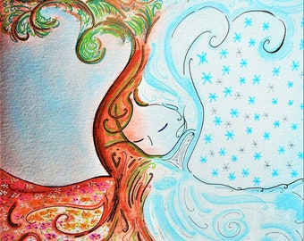 Samhain original painting for art lovers and to celebrate celtic tradition