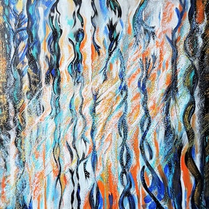 Œuvre d'art originale style abstrait inspirée par notre lumière intérieure. Feuille de route de l'âme pour les chercheurs et amateurs d'art