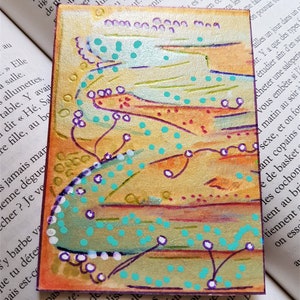 Tarjeta de aceo abstracta para amantes del arte y coleccionistas, La conexión lo es todo, envío gratuito de arte asequible