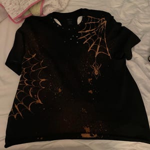 punk diy spider shirt