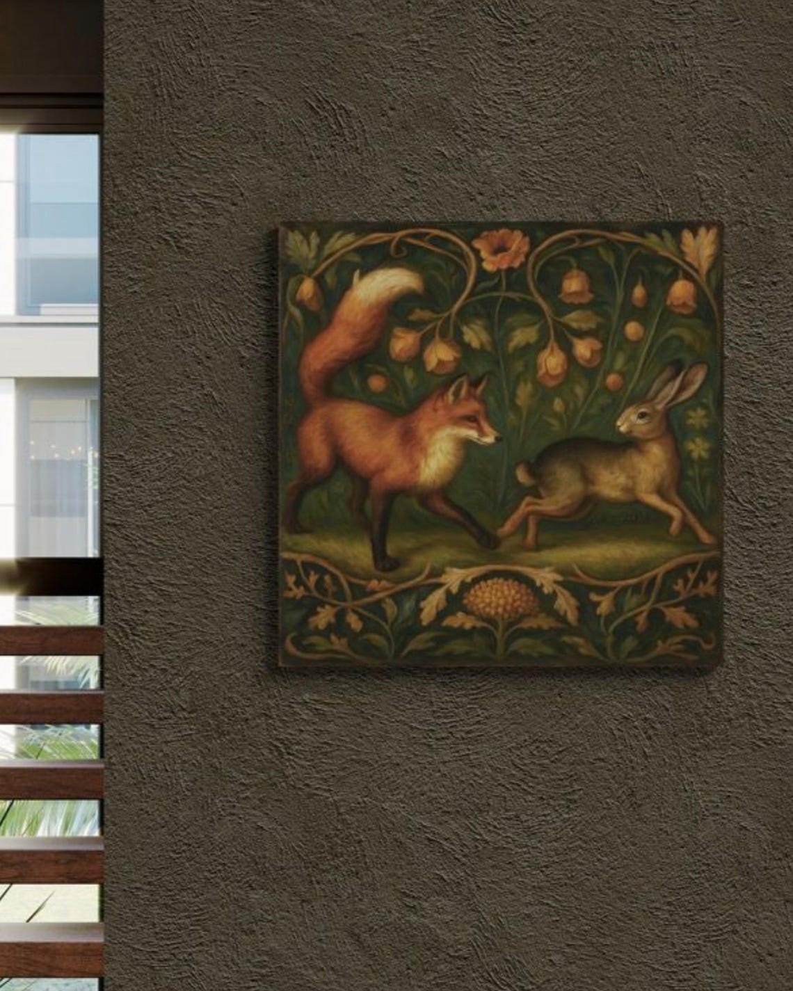 Fox Rabbit Art Art Nouveau Rabbit & Fox