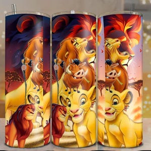 Lion King Sunset degital design 20oz tumbler wrap jpg print.