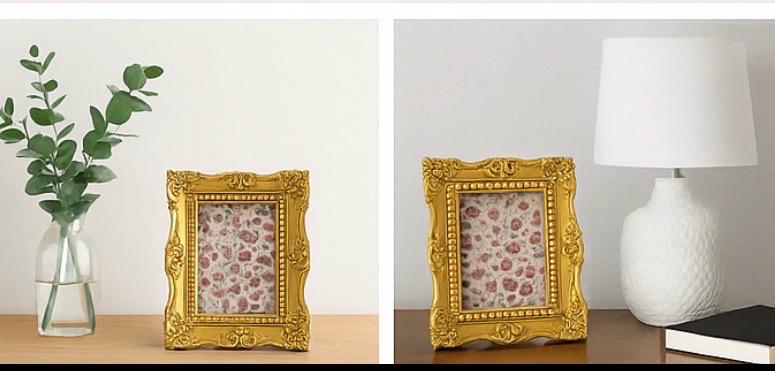 アンティークゴールドの装飾額縁 - 4x6インチの写真にフィット