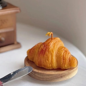 Croissant Scented Candle: Realistic Bakery Food Candle