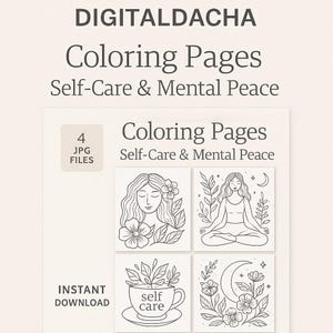 Anti-Anxiety Adult Coloring Page | ‘Taking a Mental Health Day’ | Mindful Self-Care Printable PDF