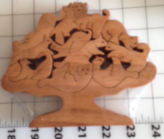 Chat Bois Arbre Scie A Chantourner Fait Main 12 Pieces De Etsy