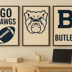 Butler Bulldogs Wall Art Set: Mascot, Logo, &quot;Go Dawgs&quot; (Digital Download)