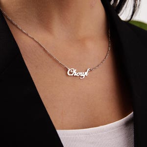 Personalized Name Necklace, 14K Solid Gold Name Pendant, Name Necklace for Her, Everyday Jewelry, Gold Nameplate Necklace, Anniversary Gift