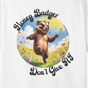 Honey Badger Unisex T-Shirt, Funny Graphic Tee, Wild Animal Lover Shirt, Casual Gift, Unique Birthday Present, Double-Sided Design