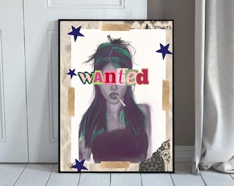 Póster gráfico colorido / Impresión mural moderna y llamativa / Descarga digital instantánea (PDF)