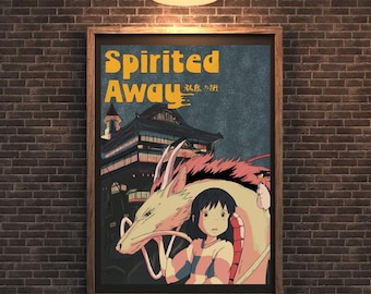 Póster de El viaje de Chihiro / Impresión digital dibujada a mano / Descarga instantánea en PDF