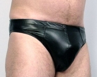 Intimo da uomo in pelle sintetica – Slip in similpelle lucida – Abbigliamento da club dalla vestibilità scolpita