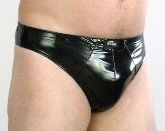 Men's 4-way stretch vinyl thong