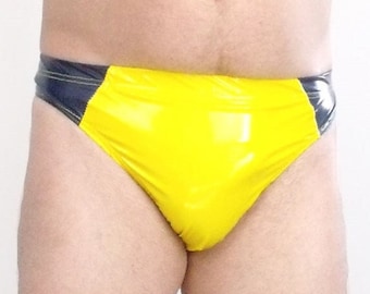 Men's 4-way Stretch Vinyl Thong Swimsuit