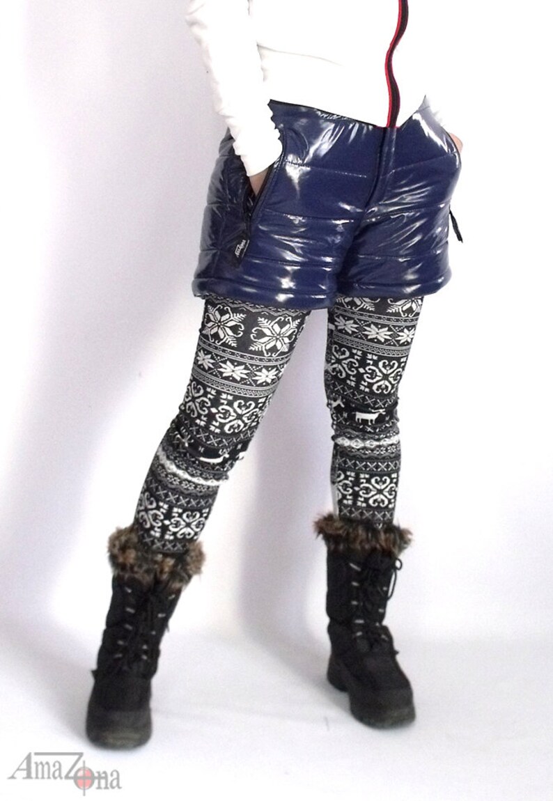 Montessa shiny vinyl puffy short pants image 4