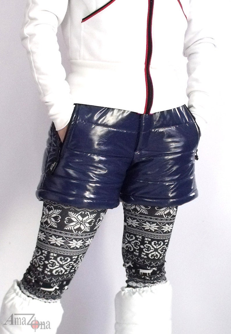 Montessa shiny vinyl puffy short pants image 1