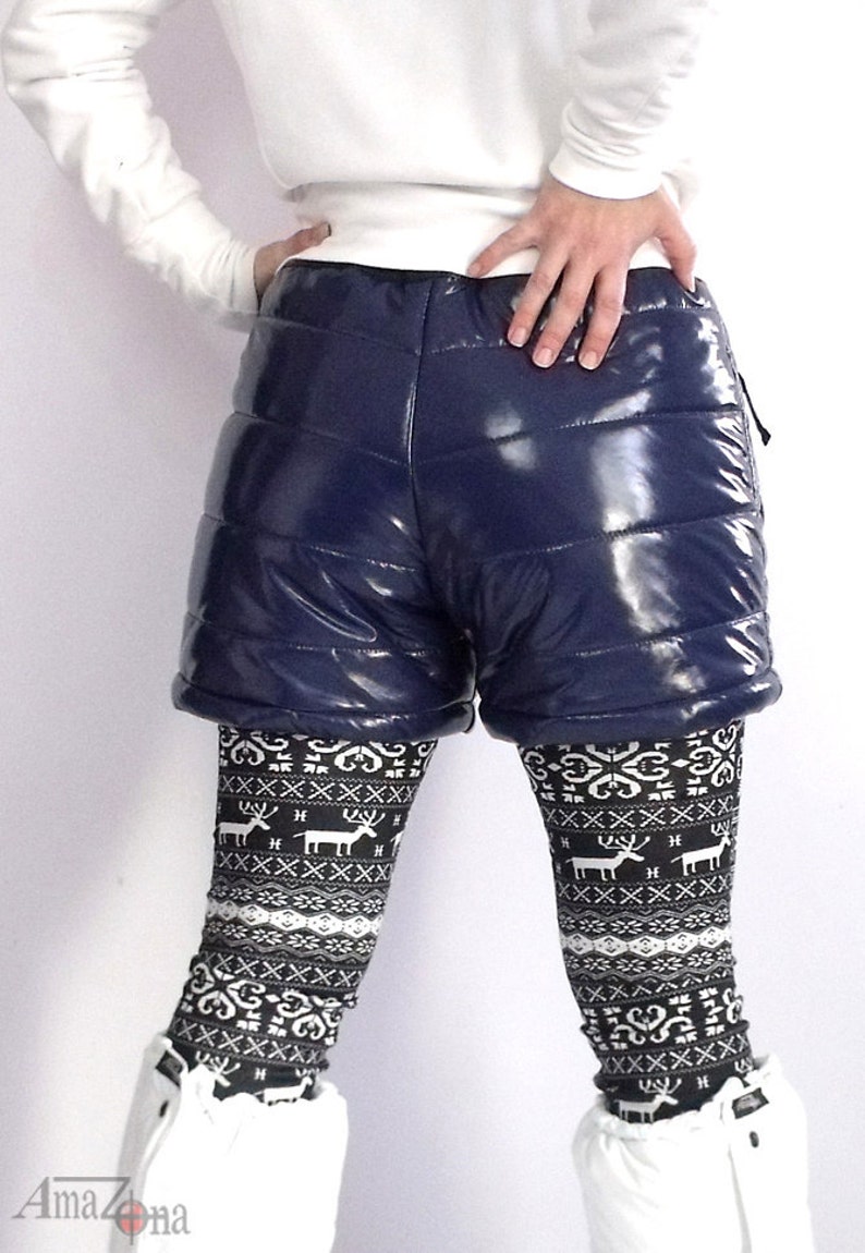 Montessa shiny vinyl puffy short pants image 3