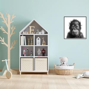 Wise Soul – Baby Orangutan Digital Art Print | Wildlife Portrait Instant Download Wall Art, Digital Download, Animal Artwork, Nursery Decor
