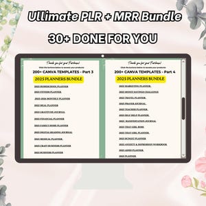 30 Templates Bundle PLR MRR Planners Journals Trackers and Calendars  PLR Digital Products Sell on Etsy Ideal for Passive Income