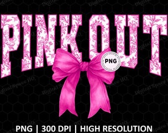 ピンクの花柄トワル PNG、花柄乳がん啓発 png、Varsity Game Day png、School Spirit Cheer Bow png、ピンクのトワル Cheer Mom