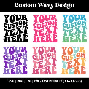 Custom Wavy Text SVG, Custom Wavy Stacked PNG, In My Era JPG, Custom Groovy Text, Retro Wavy font Text, Personalized Digital Download