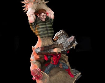 Spiderman vs Sandman 3D Print Files | Dynamic Superhero Battle Scene for Collectors | Statue - 3D Model - Stl File for 3D Printers