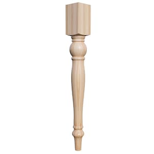 Gambe per tavolo in pino tornito - Mobili da fattoria grezzi da 29&quot; - Set di 4