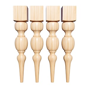 Handmade Wooden Table Legs | Turned Table Legs for DIY Farmhouse table, thick farmhouse table leg design, unusual design, wooden leg,