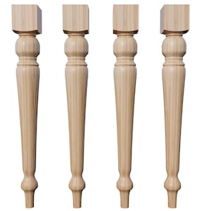 Gambe per tavolo da fattoria - Legno tornito da 29 pollici - Set di 4 mobili fai da te