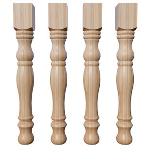 Gambe per tavolo tornite in legno massello: stile fattoria da 29&quot;, set da 4